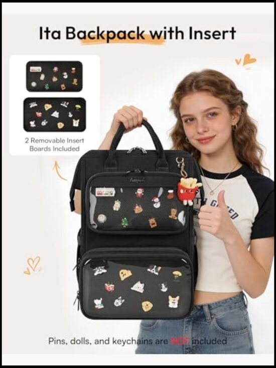 Ita Backpack with Lunch Compartment, Pin Display Backpack, 15.6 Inch Laptop main image 4